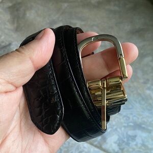 LAUREN Ralph Lauren Reversible Croc Embossed Belt